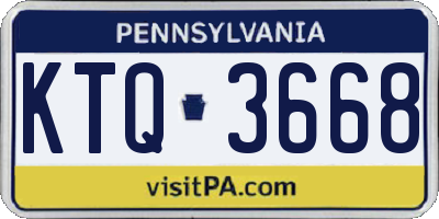 PA license plate KTQ3668