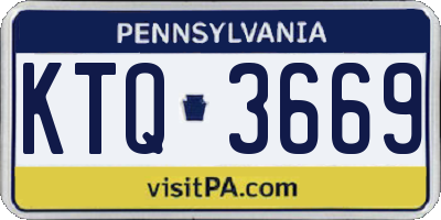 PA license plate KTQ3669