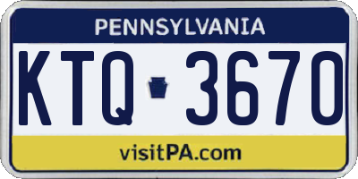 PA license plate KTQ3670