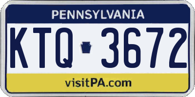 PA license plate KTQ3672