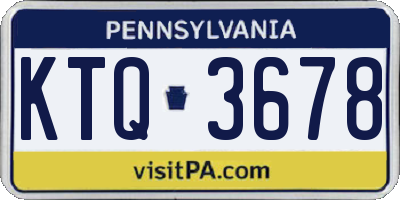 PA license plate KTQ3678