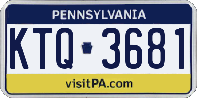 PA license plate KTQ3681
