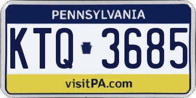 PA license plate KTQ3685