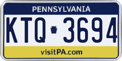 PA license plate KTQ3694