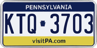 PA license plate KTQ3703