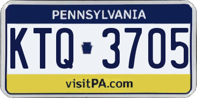 PA license plate KTQ3705