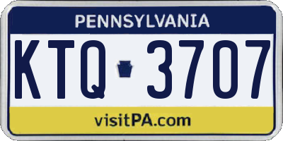 PA license plate KTQ3707