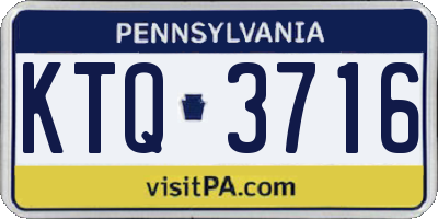 PA license plate KTQ3716