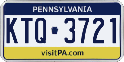 PA license plate KTQ3721