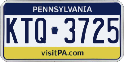 PA license plate KTQ3725