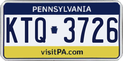 PA license plate KTQ3726