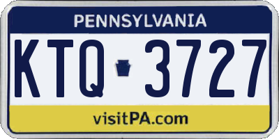 PA license plate KTQ3727