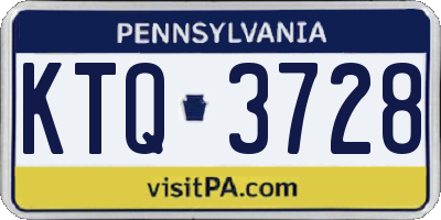 PA license plate KTQ3728