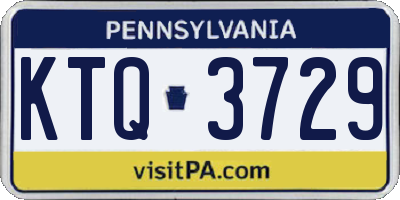 PA license plate KTQ3729