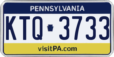 PA license plate KTQ3733