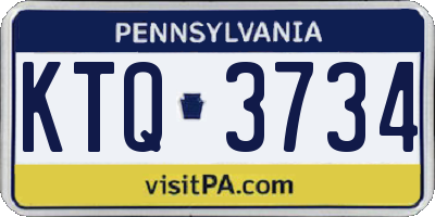 PA license plate KTQ3734