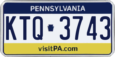 PA license plate KTQ3743