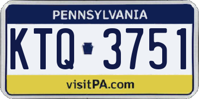 PA license plate KTQ3751