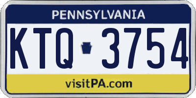 PA license plate KTQ3754