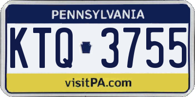 PA license plate KTQ3755