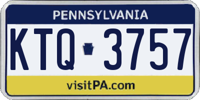 PA license plate KTQ3757