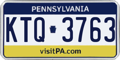 PA license plate KTQ3763