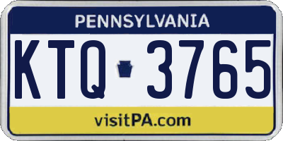 PA license plate KTQ3765