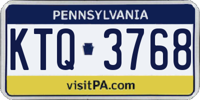 PA license plate KTQ3768