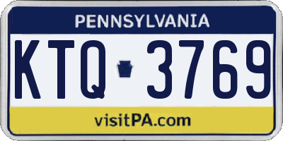 PA license plate KTQ3769