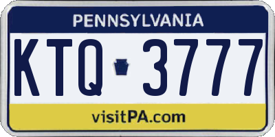 PA license plate KTQ3777