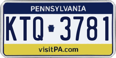 PA license plate KTQ3781