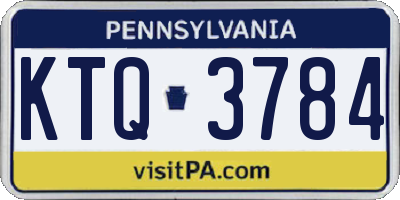 PA license plate KTQ3784