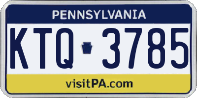 PA license plate KTQ3785