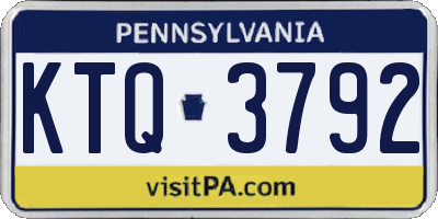 PA license plate KTQ3792