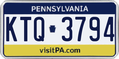 PA license plate KTQ3794