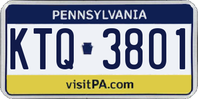 PA license plate KTQ3801