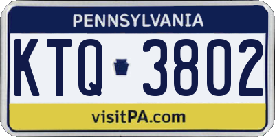 PA license plate KTQ3802