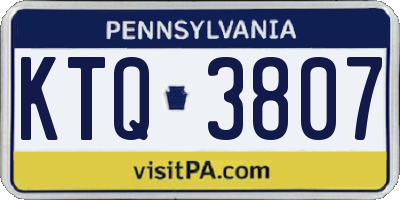 PA license plate KTQ3807