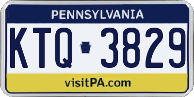 PA license plate KTQ3829