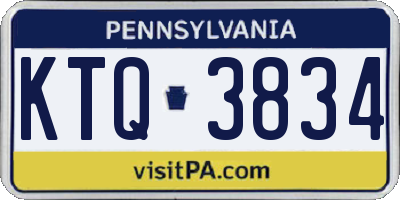 PA license plate KTQ3834
