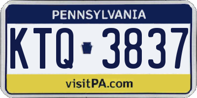 PA license plate KTQ3837