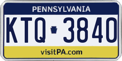 PA license plate KTQ3840