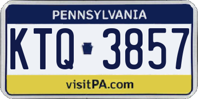 PA license plate KTQ3857
