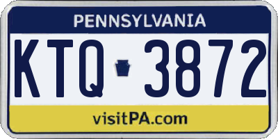 PA license plate KTQ3872