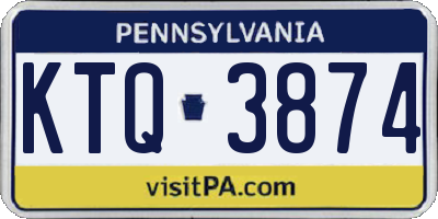 PA license plate KTQ3874
