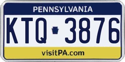 PA license plate KTQ3876