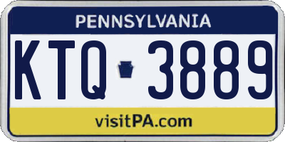 PA license plate KTQ3889