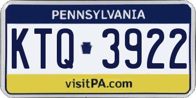 PA license plate KTQ3922