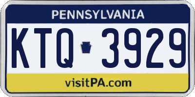 PA license plate KTQ3929