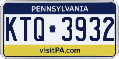 PA license plate KTQ3932